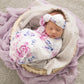 Wrap and Topknot Headband set Lilac Skies