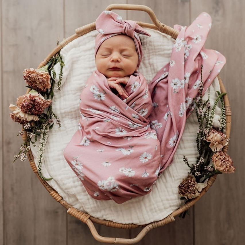 Wrap and Topknot Headband set Daisy